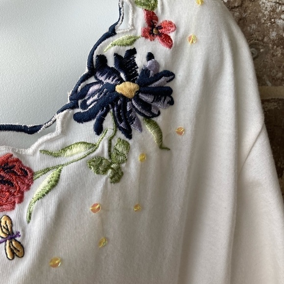 Bonworth embroidered top size XL butterflies flowers - Picture 4 of 10
